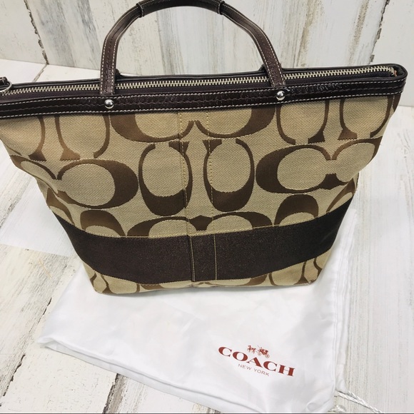 Coach Signature Stripe Tote Shopper - Picture 2 of 8